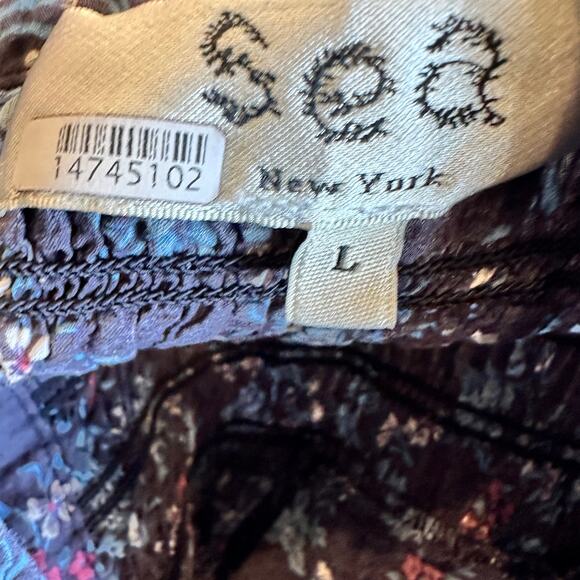 EUC Sea New York TILLY Floral Smocked Blouse, Large - Picture 10 of 10